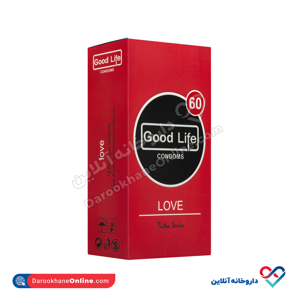 تصویر  کاندوم گودلایف مدل Love شیاردار بسته 12 عددی